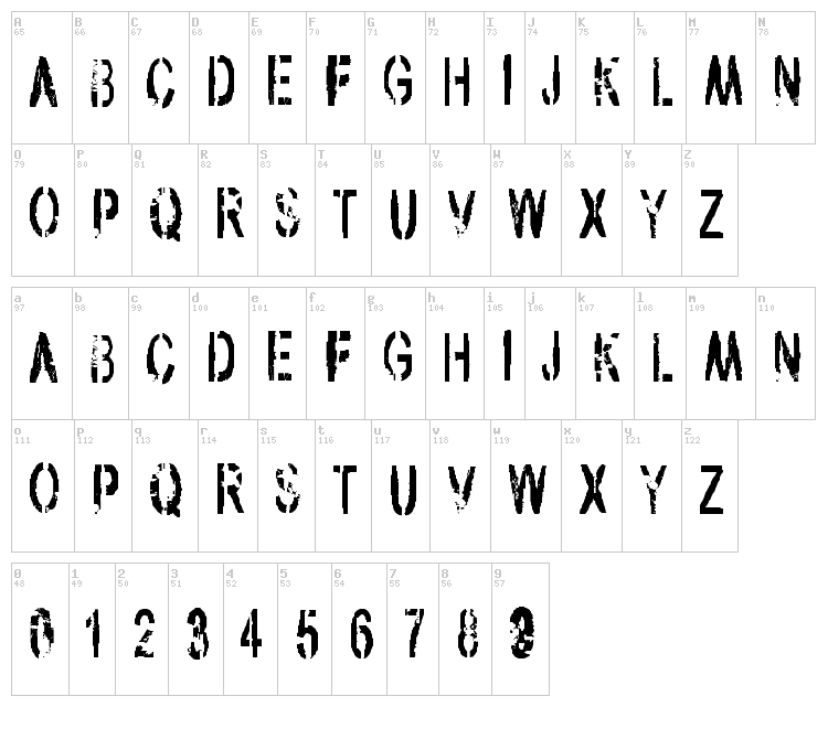 VTKS Army font map